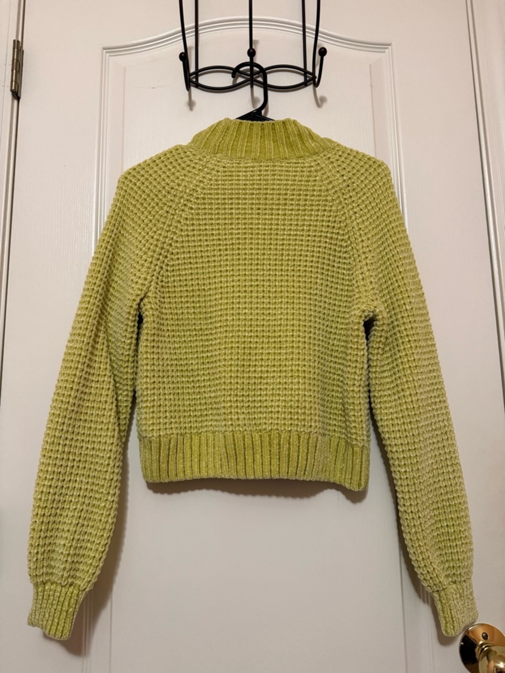 H&M Lime Green Waffle Knit Turtleneck Sweater